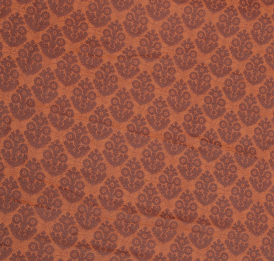 Sushila Vintage Brown Sari Remnant Scrap Blend Georgette Printed Craft Fabric