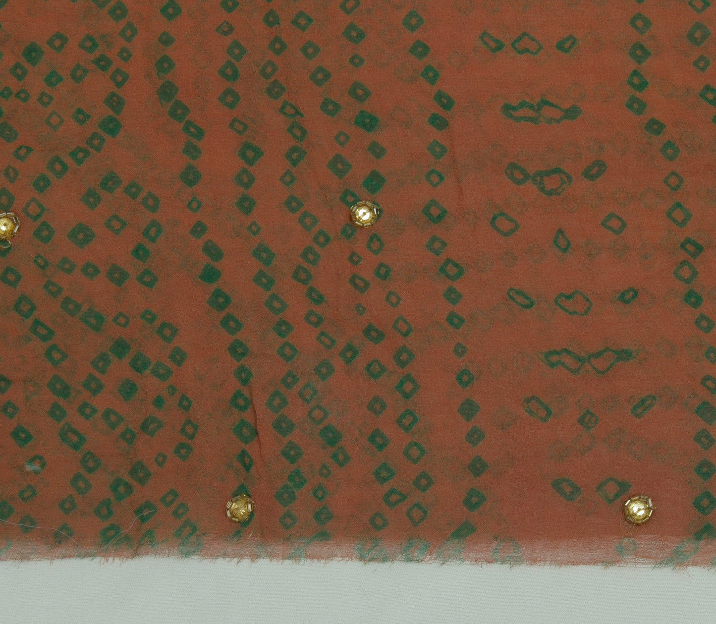 Sushila Vintage Indian Sari Remnant Scrap Pure Georgette Embroidered Fabric