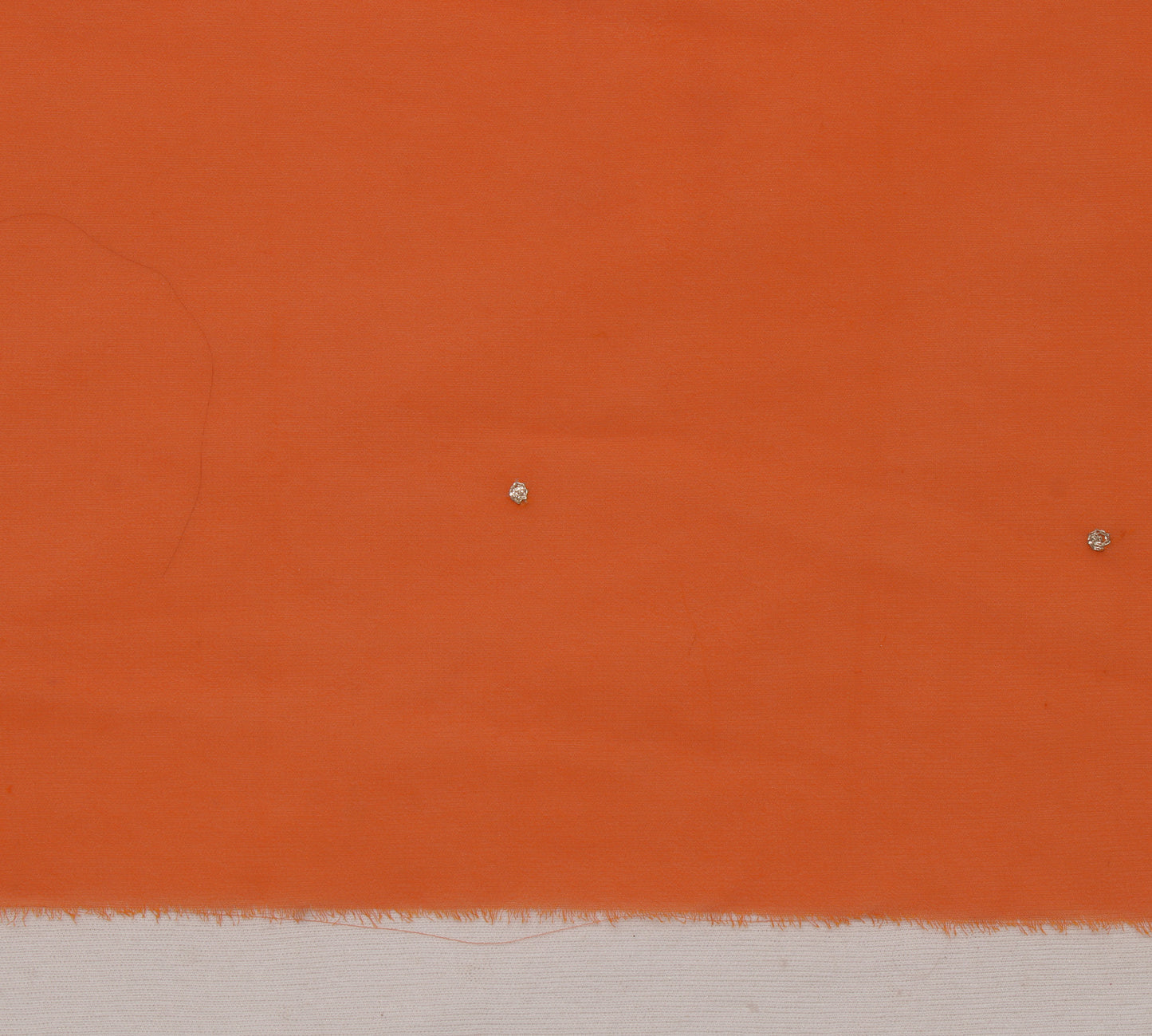 Sushila Vintage Orange Sari Remnant Scrap Blend Georgette Embroidered Fabric