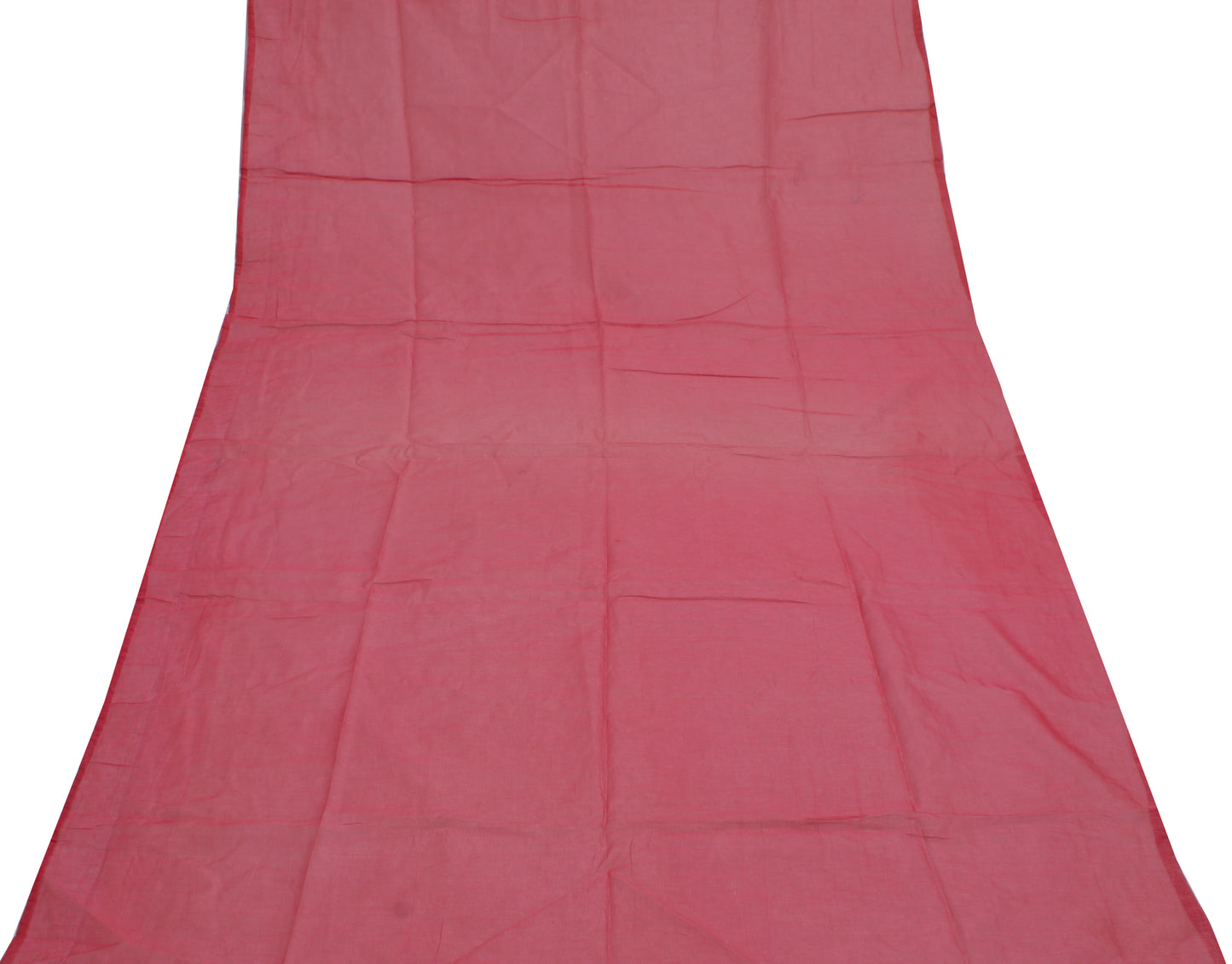 Sushila Vintage Peach Sari Remnant Scrap Blend Cotton Printed Craft Fabric