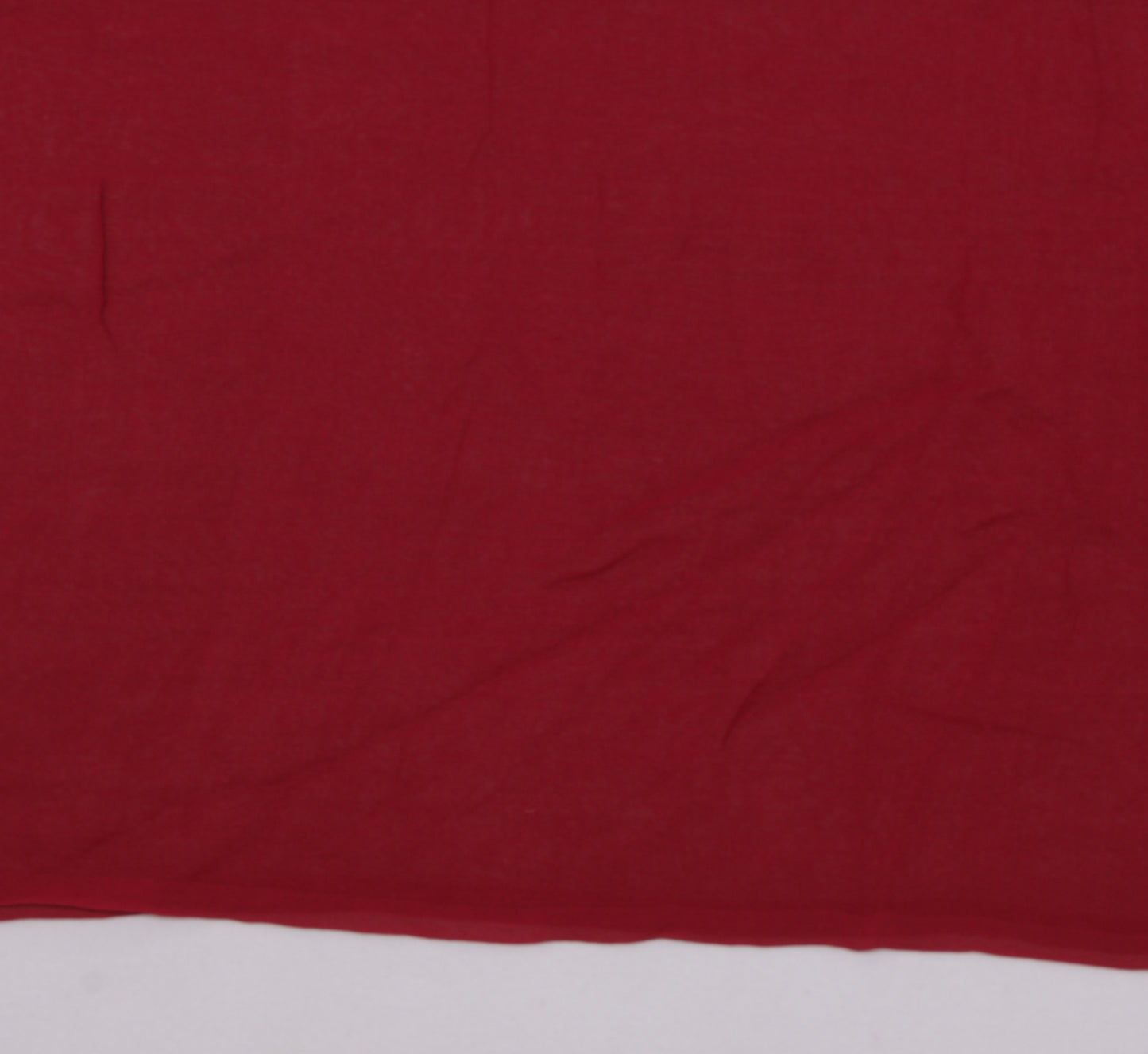 Sushila Vintage Red Sari Remnant Scrap Pure Georgette Embroidered Craft Fabric