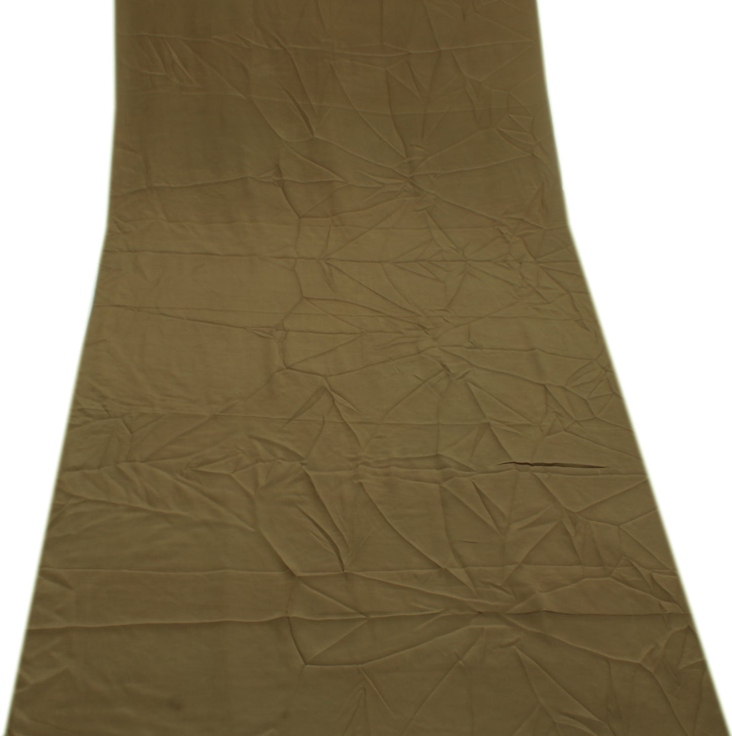 Sushila Vintage Brown Indian Sari Remnant Scrap Pure Georgette Silk Craft Fabric
