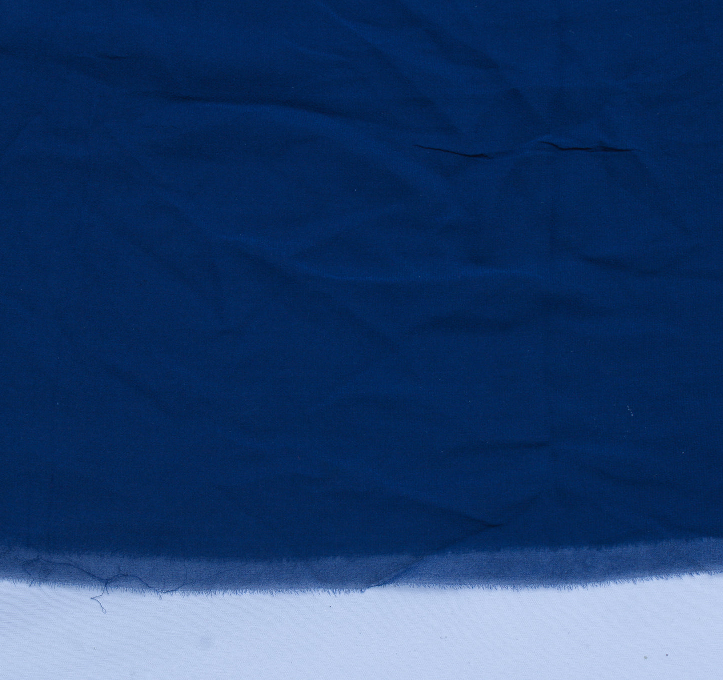 Sushila Vintage Blue Sari Remnant Scrap Pure Georgette Mukesh Work Craft Fabric