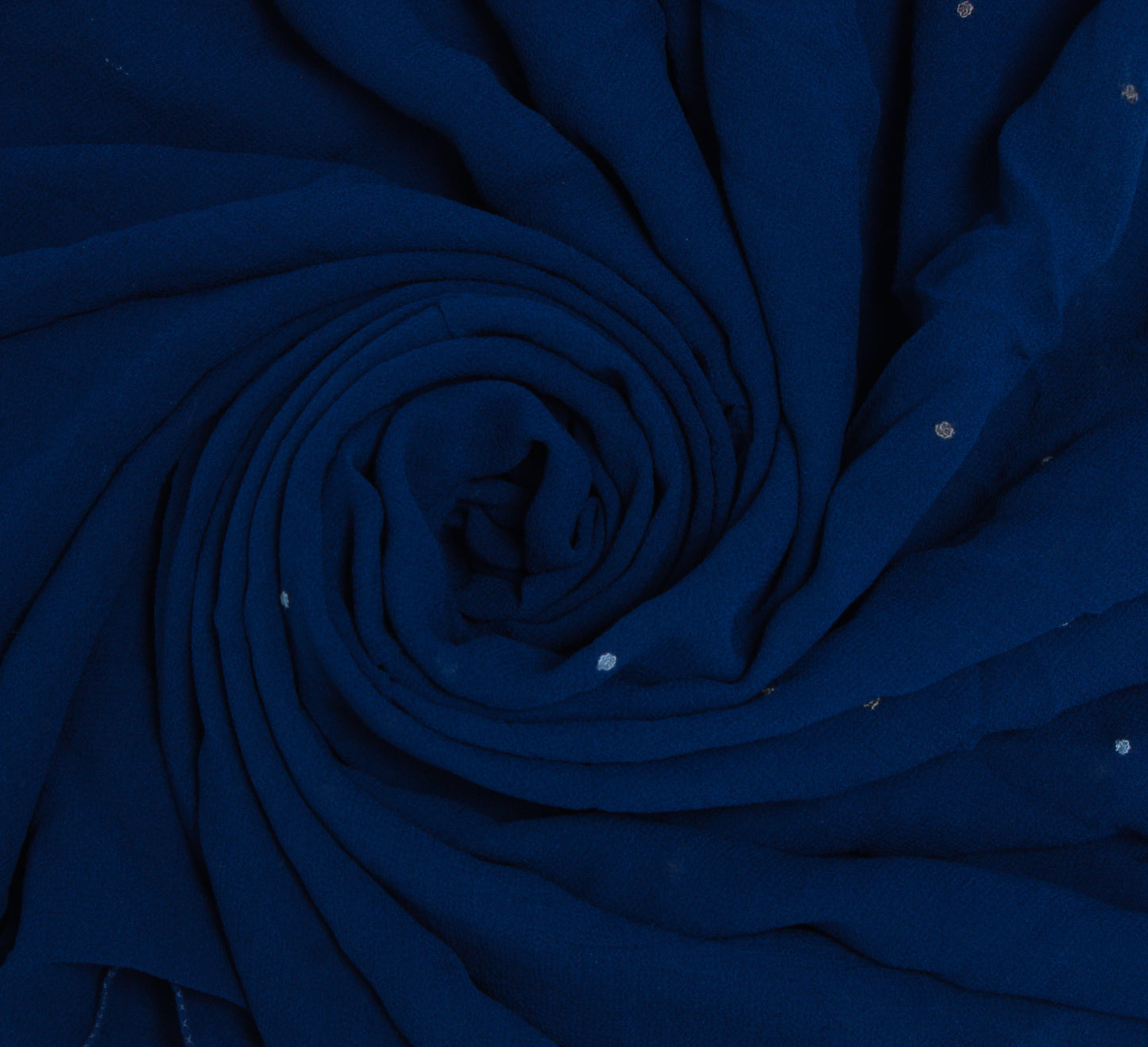 Sushila Vintage Blue Sari Remnant Scrap Pure Georgette Mukesh Work Craft Fabric