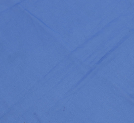 Sushila Vintage Blue Indian Sari Remnant Scrap Blend Georgette Silk Craft Fabric