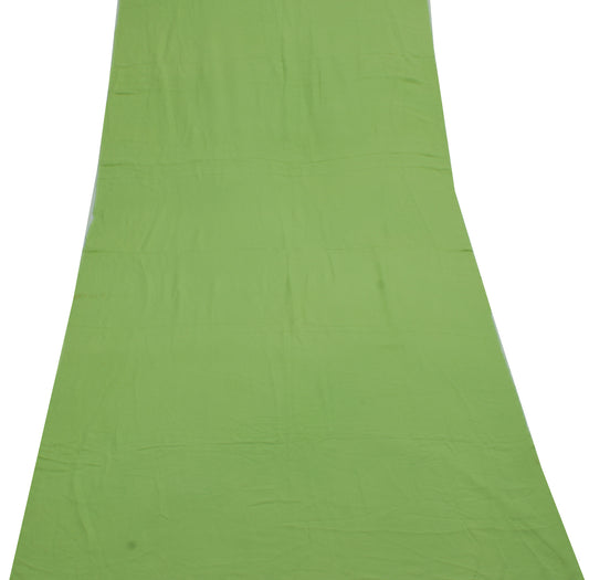 Sushila Vintage Pista Green Sari Remnant Scrap Pure Georgette Silk Craft Fabric