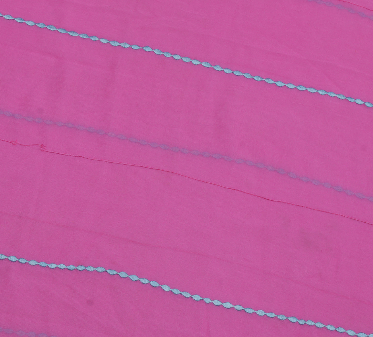 Sushila Vintage Pink Indian Sari Remnant Scrap Pure Georgette Silk Craft Fabric