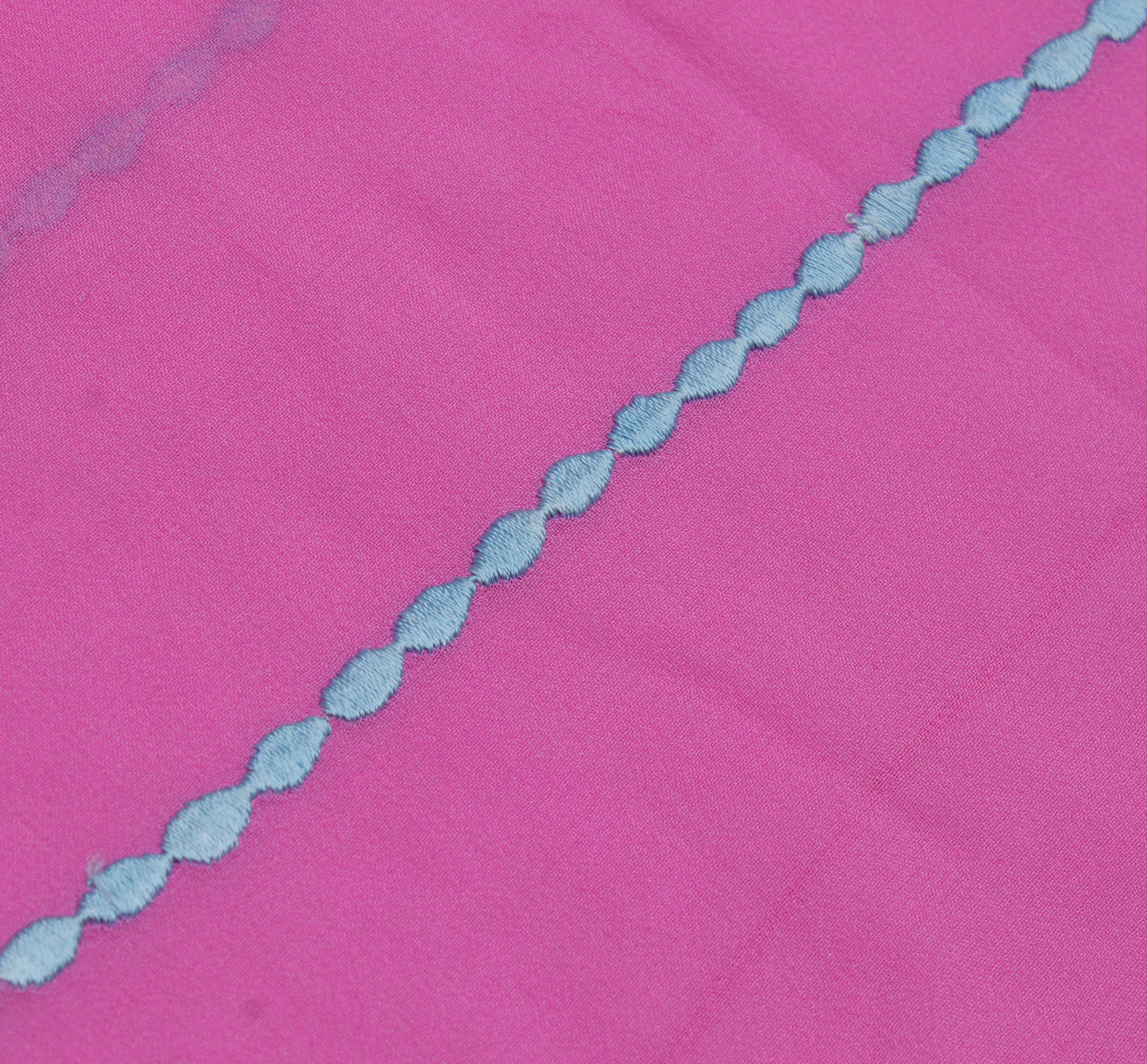 Sushila Vintage Pink Indian Sari Remnant Scrap Pure Georgette Silk Craft Fabric