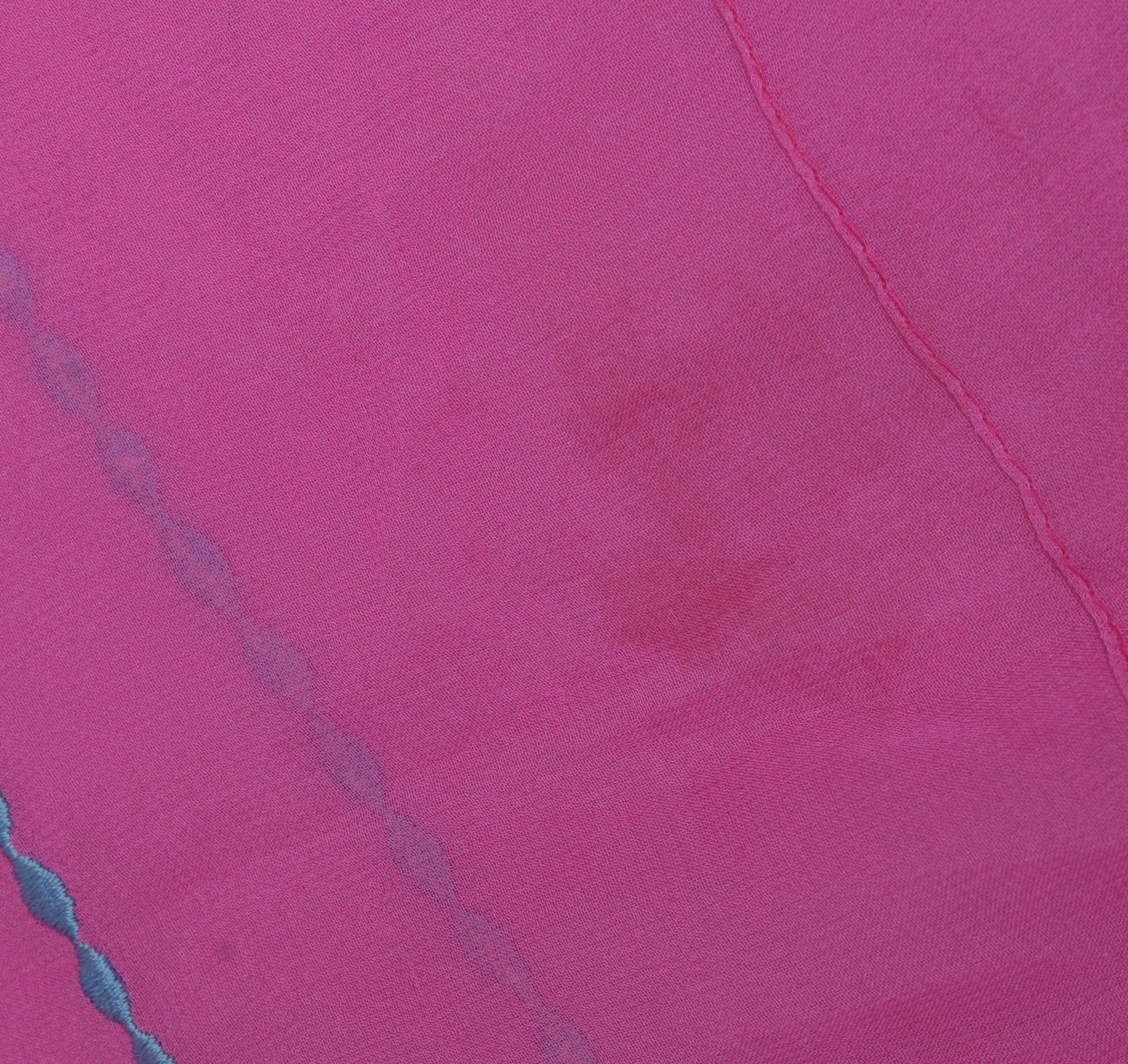 Sushila Vintage Pink Indian Sari Remnant Scrap Pure Georgette Silk Craft Fabric