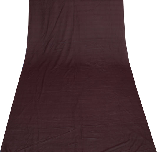 Sushila Vintage Brown Sari Remnant Scrap Blend Georgette Silk Craft Fabric