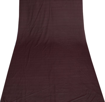 Sushila Vintage Brown Sari Remnant Scrap Blend Georgette Silk Craft Fabric