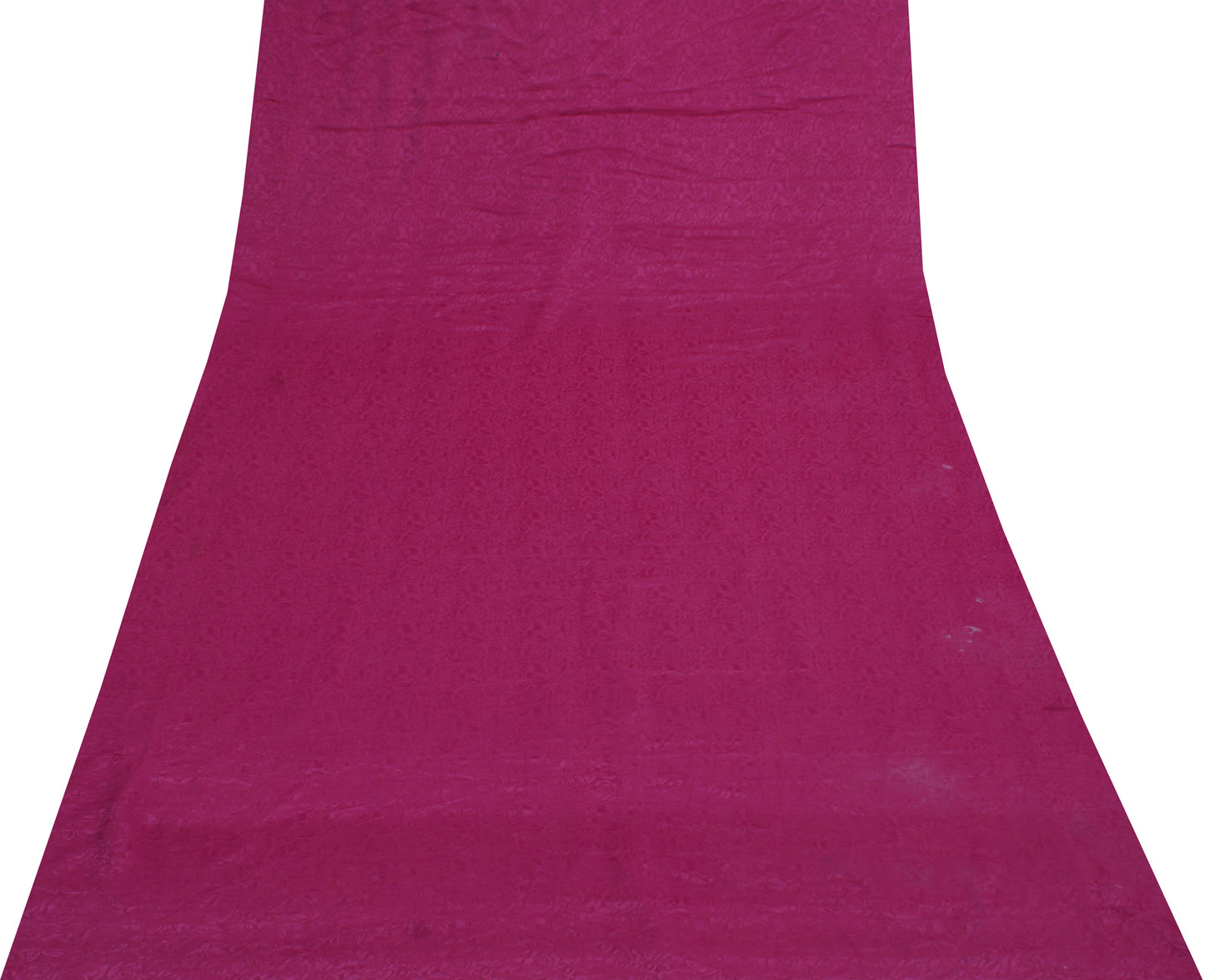 Sushila Vintage Purple Sari Remnant Scrap Blend Georgette Woven Craft Fabric