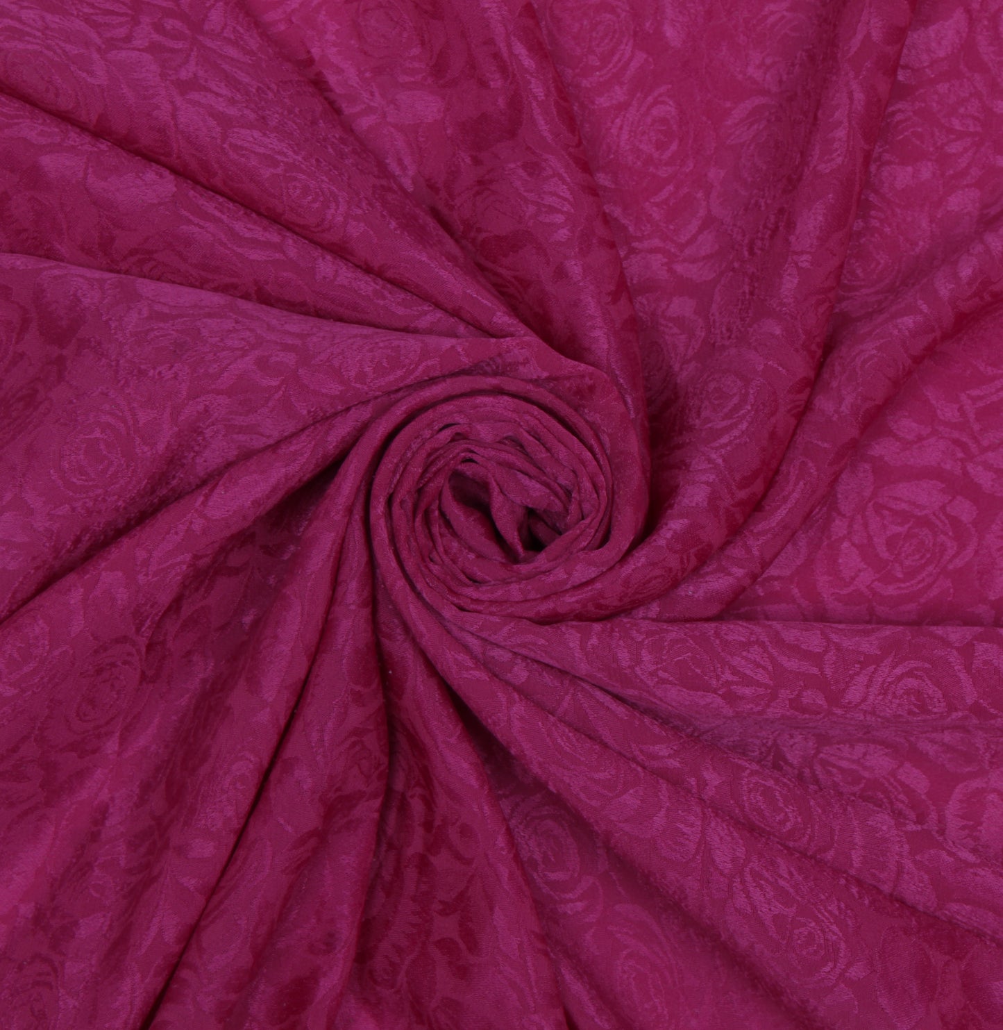Sushila Vintage Purple Sari Remnant Scrap Blend Georgette Woven Craft Fabric