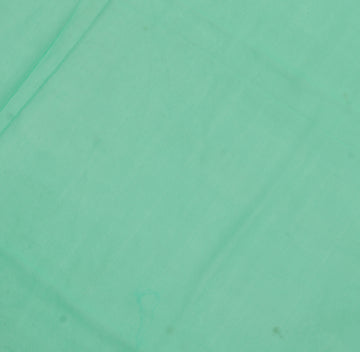 Sushila Vintage Aqua Green Sari Remnant Scrap Pure Georgette Silk Craft Fabric