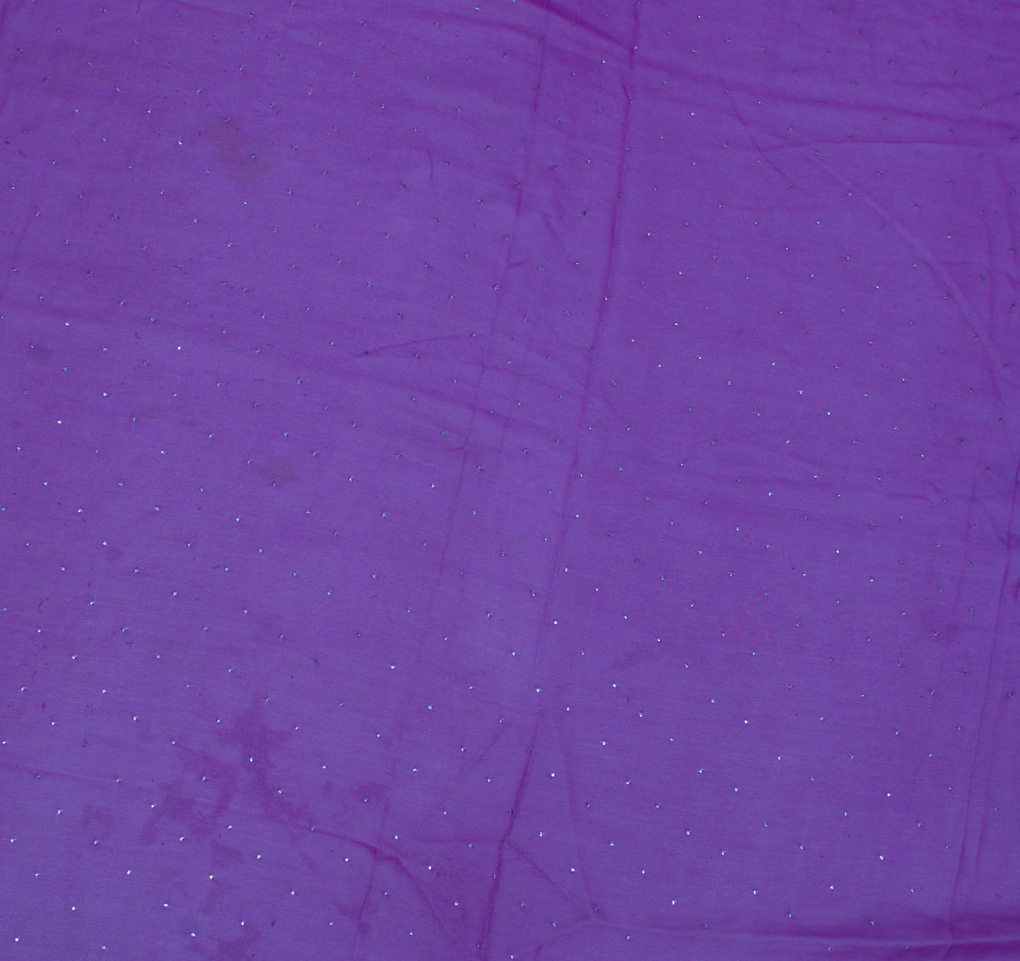 Sushila Vintage Purple Sari Remnant Scrap Pure Georgette Silk Craft Fabric