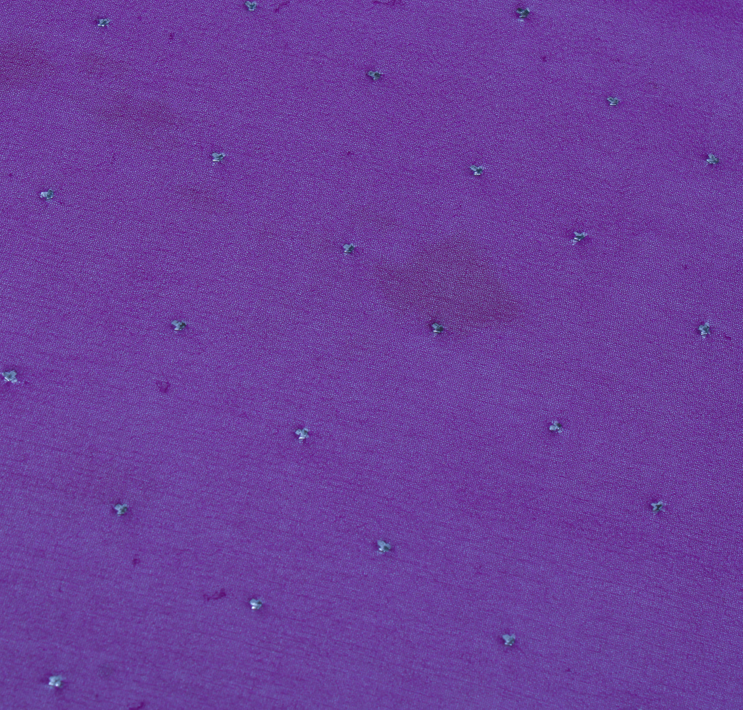 Sushila Vintage Purple Sari Remnant Scrap Pure Georgette Silk Craft Fabric
