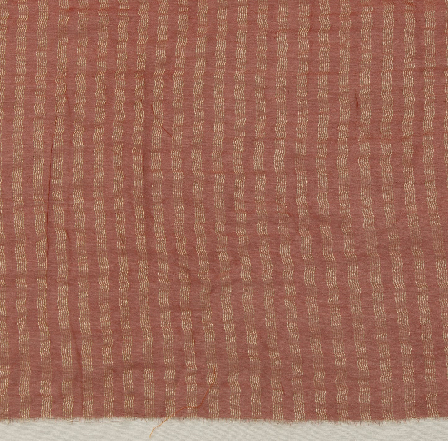 Sushila Vintage Brown Sari Remnant Scrap Pure Georgette Woven Craft Fabric