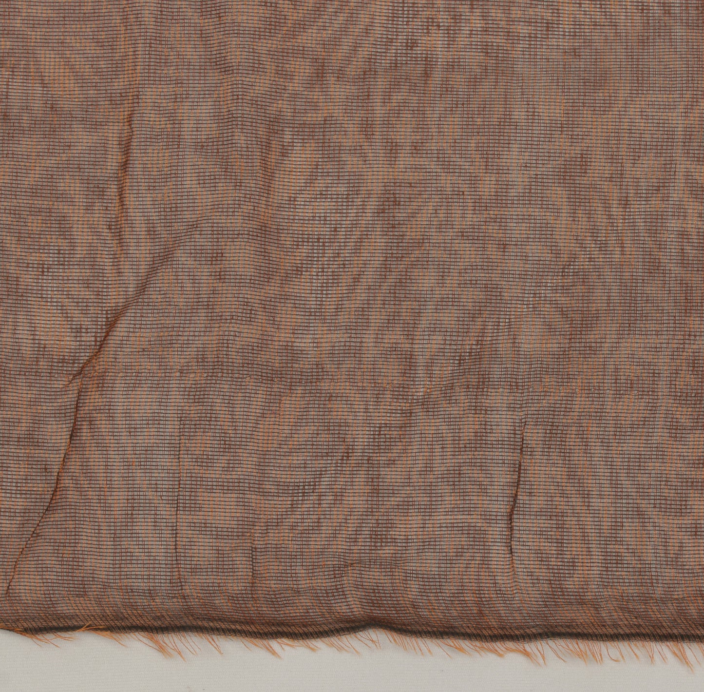 Sushila Vintage Brown Indian Sari Remnant Scrap Pure Silk Sheer Craft Fabric