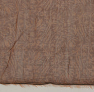Sushila Vintage Brown Indian Sari Remnant Scrap Pure Silk Sheer Craft Fabric