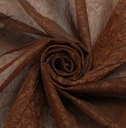 Sushila Vintage Brown Indian Sari Remnant Scrap Pure Silk Sheer Craft Fabric