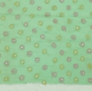 Sushila Vintage Pista Green Sari Remnant Scrap Pure Georgette Silk Craft Fabric
