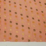 Sushila Vintage Peach Sari Remnant Scrap 100% Pure Silk Woven Craft Fabric