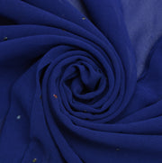 Sushila Vintage Blue Indian Sari Remnant Scrap Pure Georgette Silk Craft Fabric