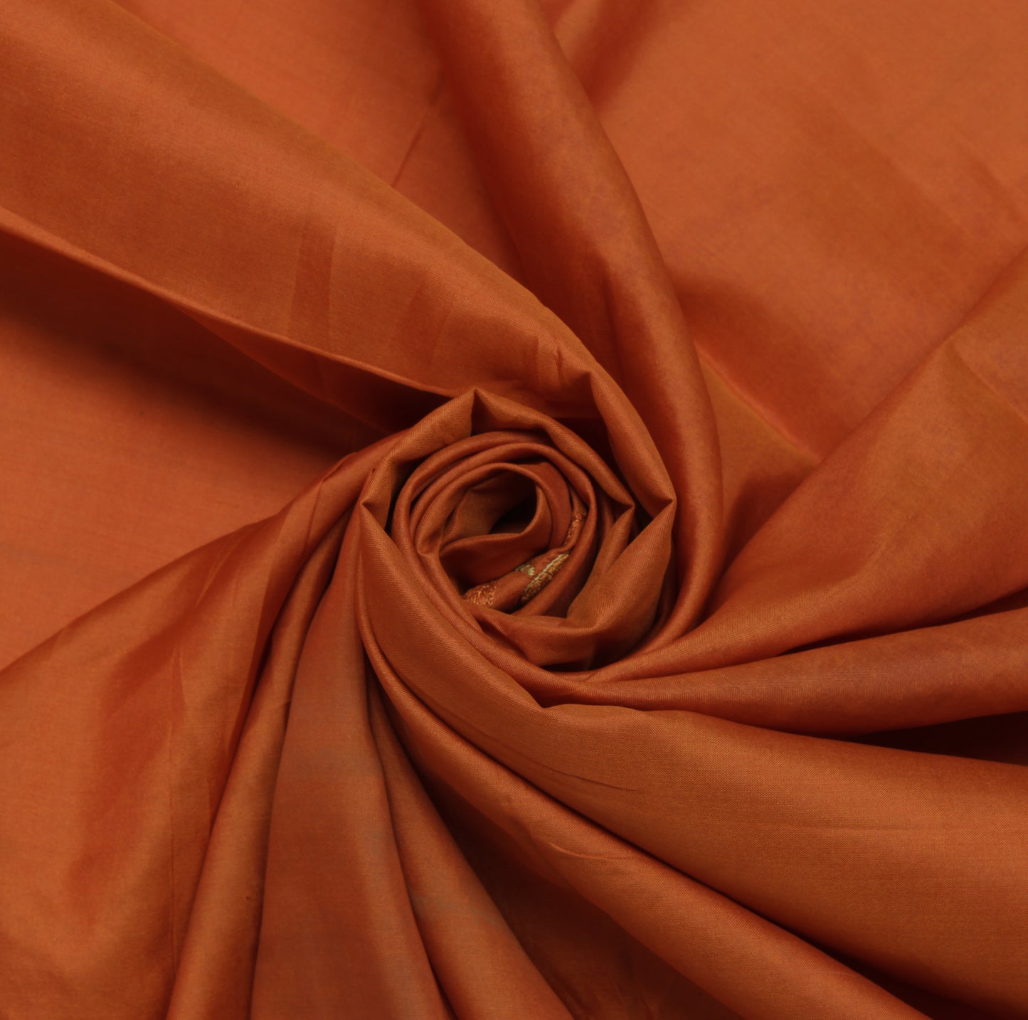Sushila Vintage Rust Sari Remnant Scrap 100% Pure Silk Embroidered Craft Fabric