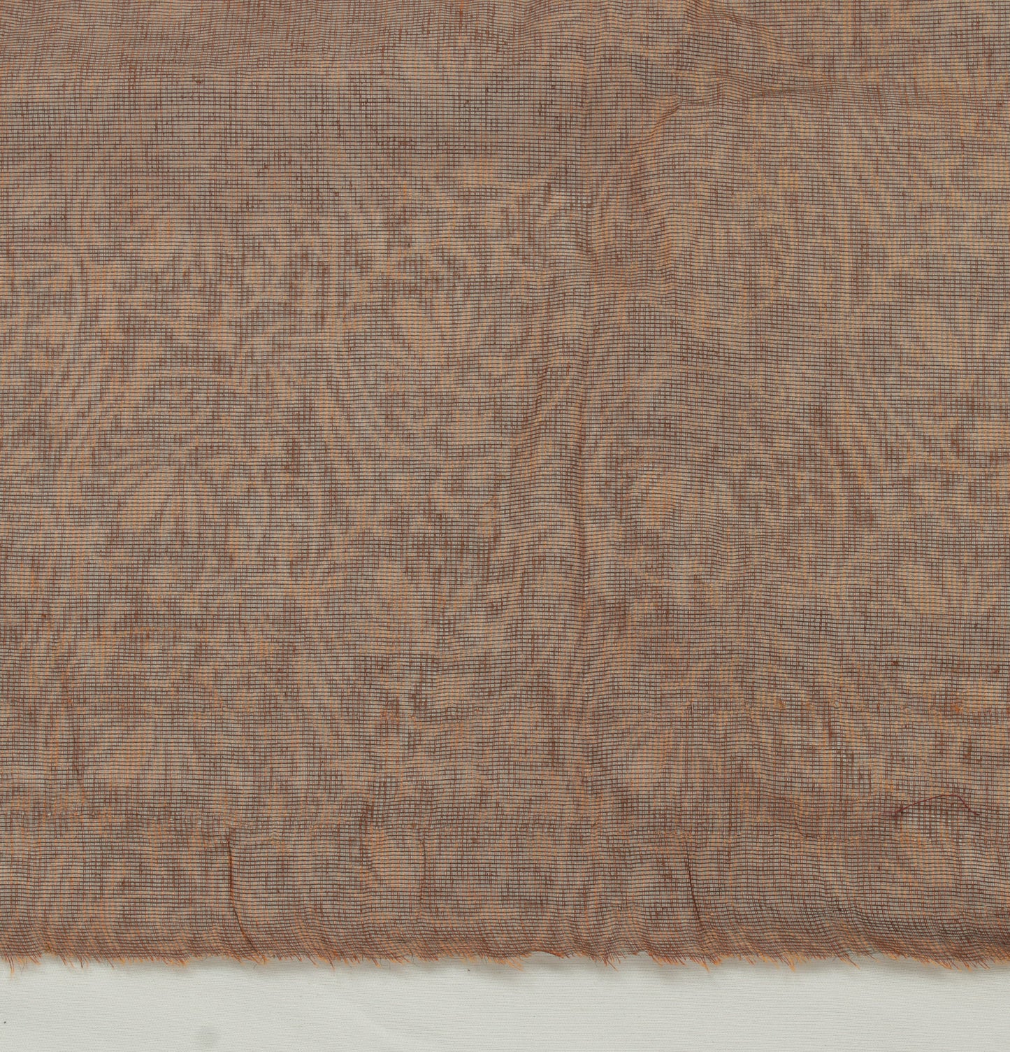 Sushila Vintage Brown Sari Remnant Scrap 100% Pure Cotton Printed Craft Fabric