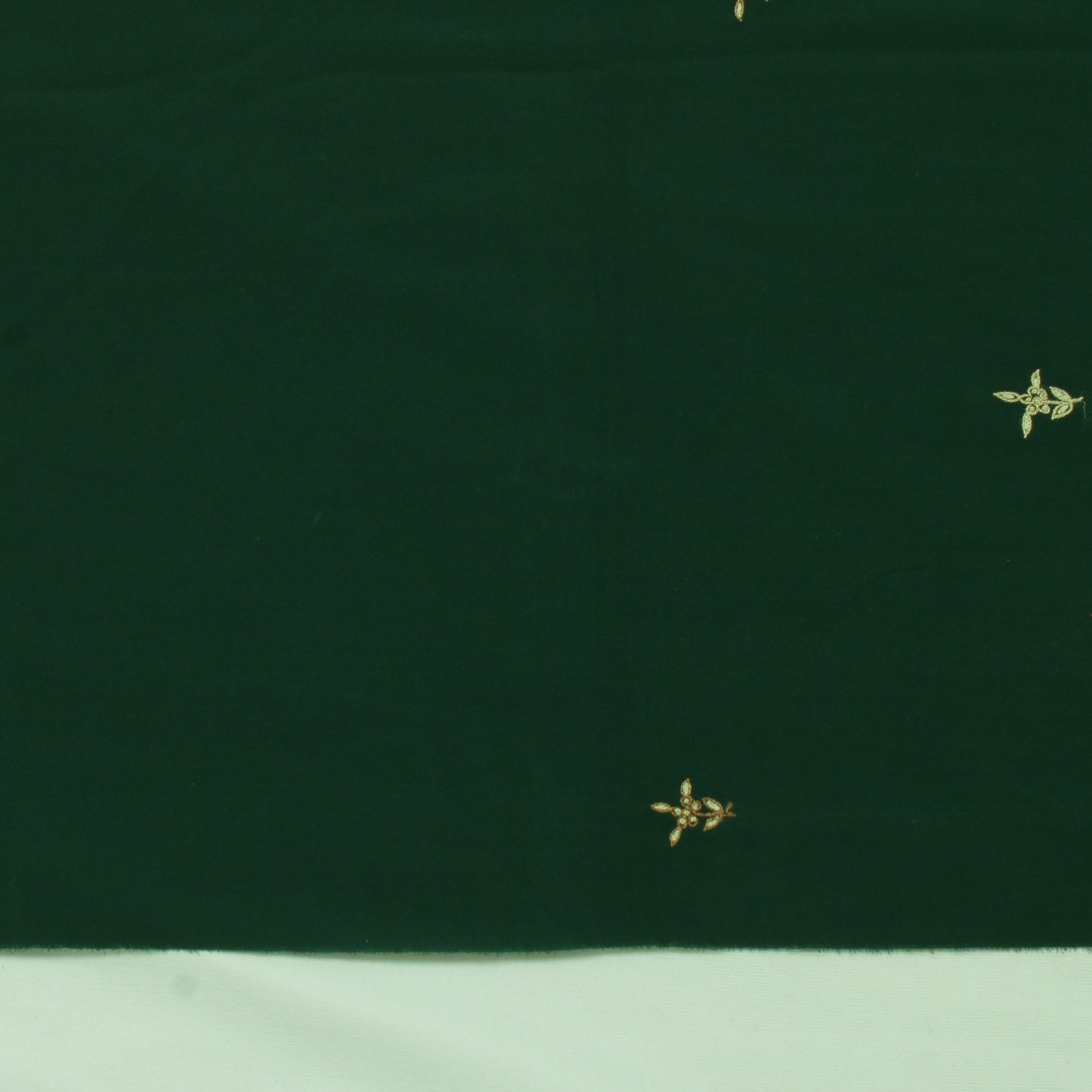 Sushila Vintage Green Sari Remnant Scrap Blend Crepe Embroidered Craft Fabric