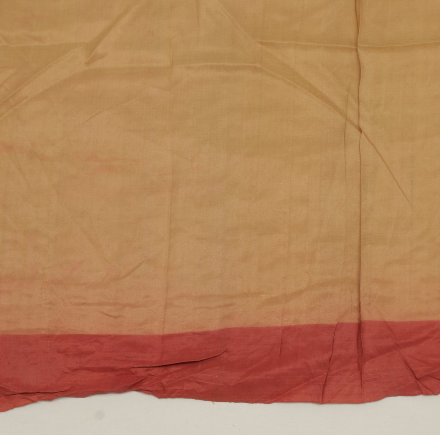 Sushila Vintage Brown Sari Remnant Scrap 100% Pure Silk Embroidered Craft Fabric