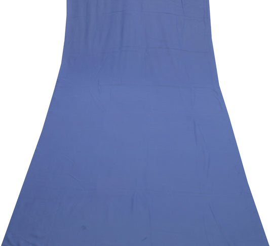 Sushila Vintage Blue Indian Sari Remnant Scrap Blend Georgette Silk Craft Fabric