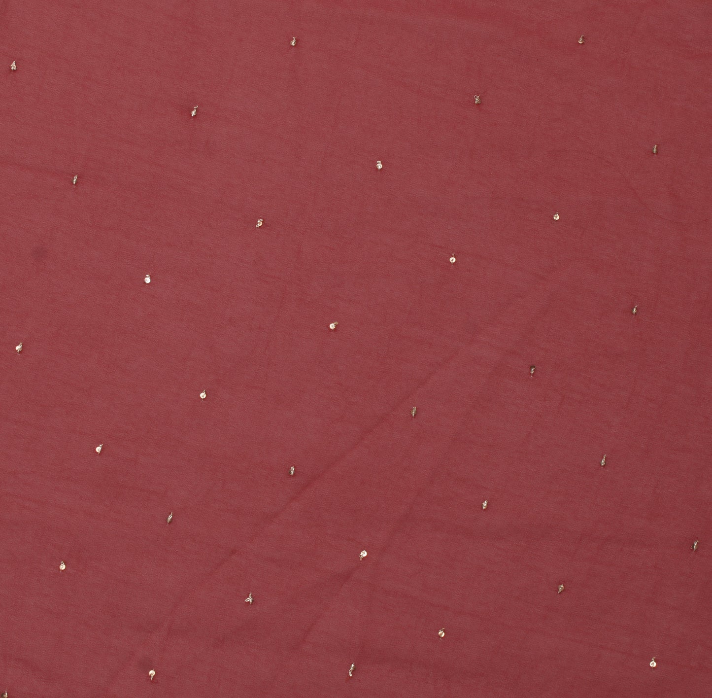 Sushila Vintage Maroon Sari Remnant Scrap Blend Georgette Silk Craft Fabric