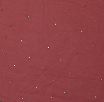 Sushila Vintage Maroon Sari Remnant Scrap Blend Georgette Silk Craft Fabric