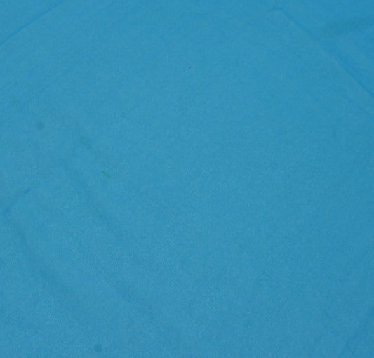 Sushila Vintage Blue Indian Sari Remnant Scrap Blend Georgette Silk Craft Fabric