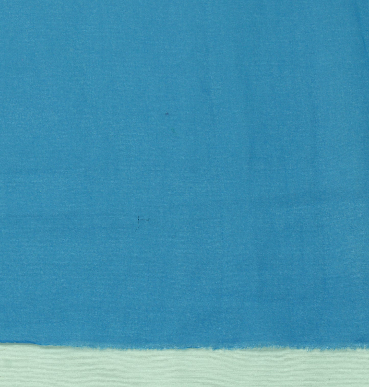 Sushila Vintage Blue Indian Sari Remnant Scrap Blend Georgette Silk Craft Fabric