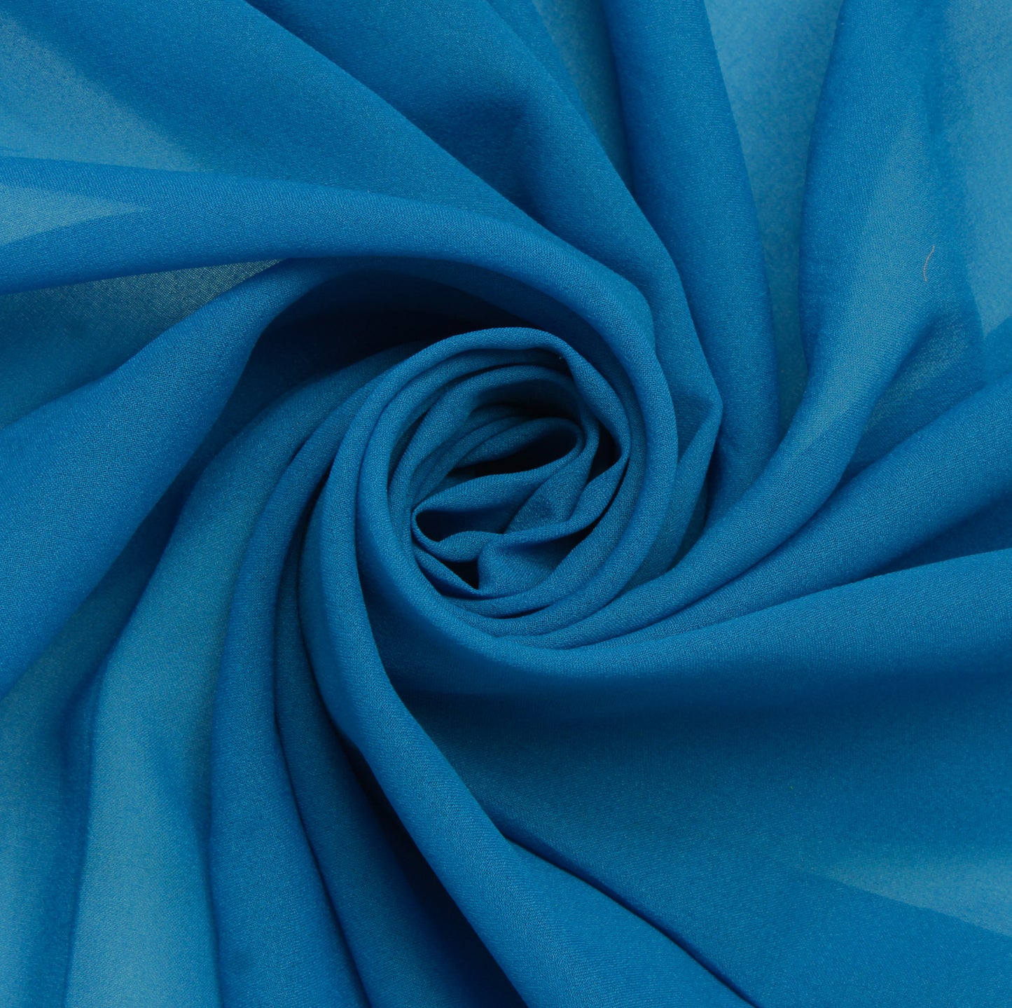 Sushila Vintage Blue Indian Sari Remnant Scrap Blend Georgette Silk Craft Fabric