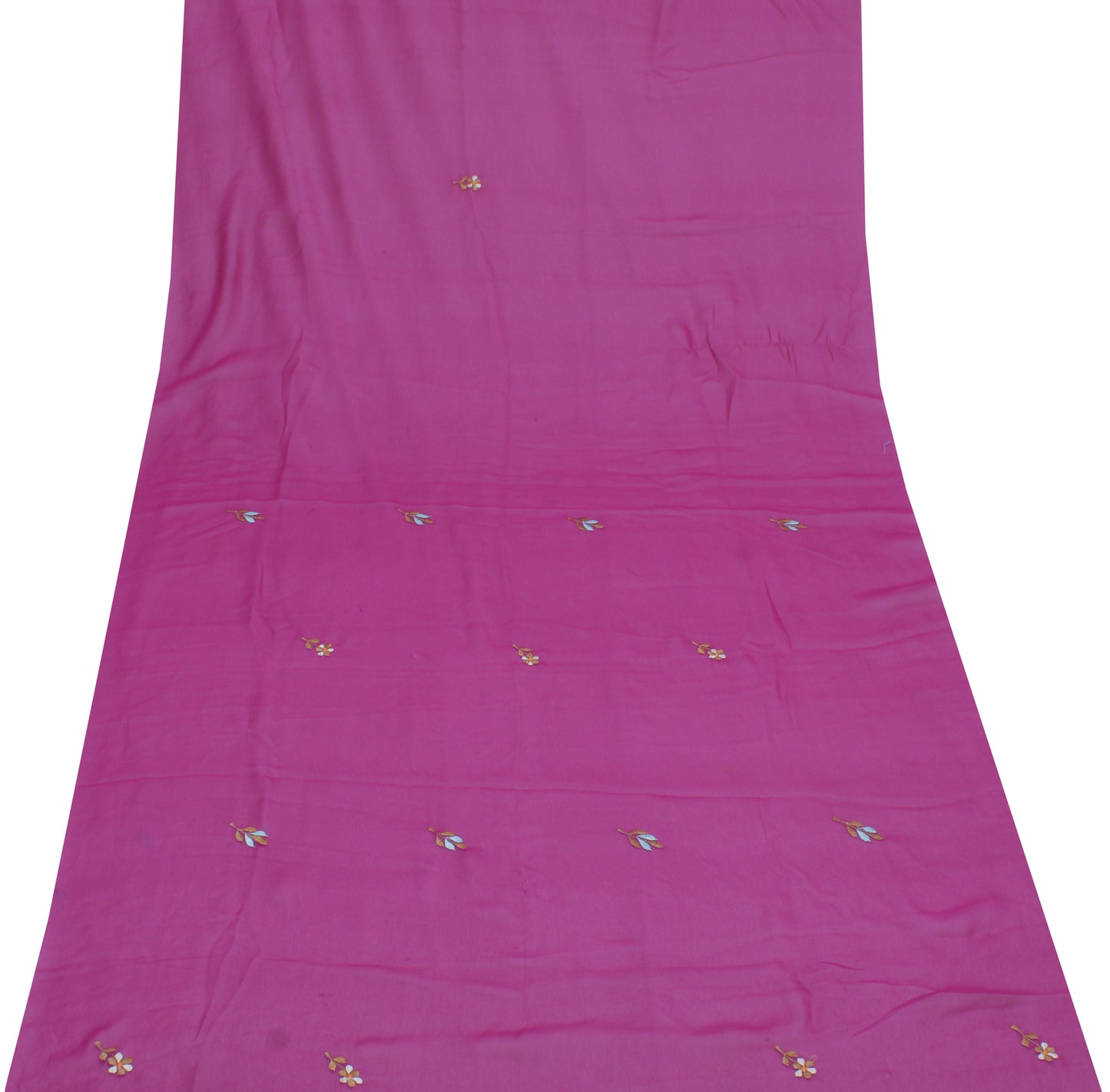 Sushila Vintage Purple Sari Remnant Scrap Blend Georgette Silk Craft Fabric