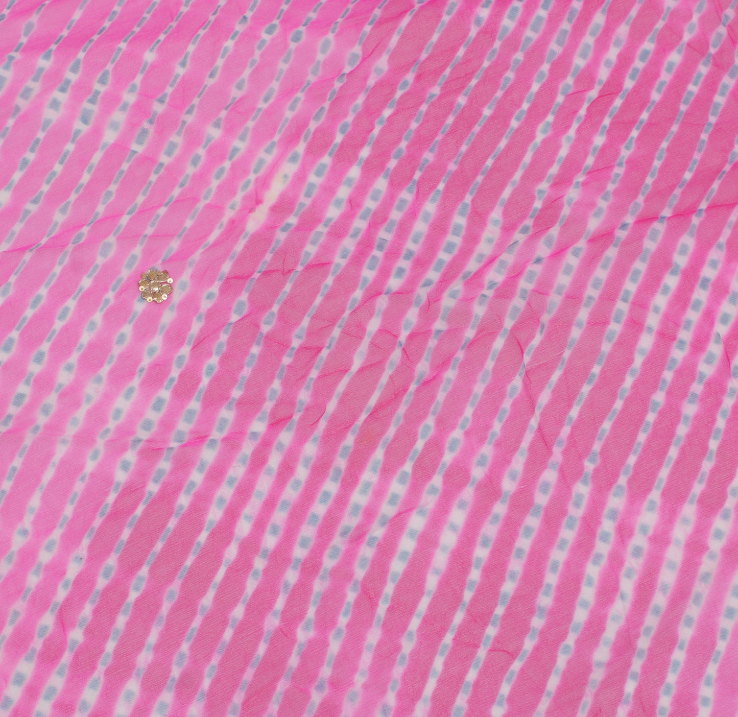 Sushila Vintage Sari Remnant Scrap Pure Georgette Silk Printed Craft Fabric
