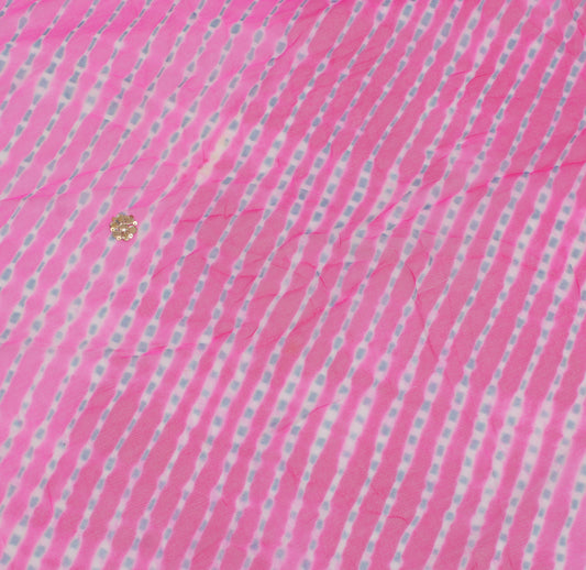 Sushila Vintage Sari Remnant Scrap Pure Georgette Silk Printed Craft Fabric