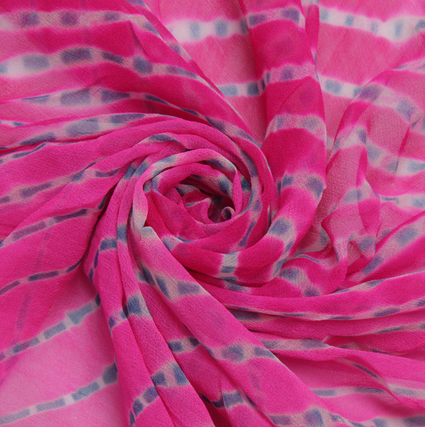 Sushila Vintage Sari Remnant Scrap Pure Georgette Silk Printed Craft Fabric