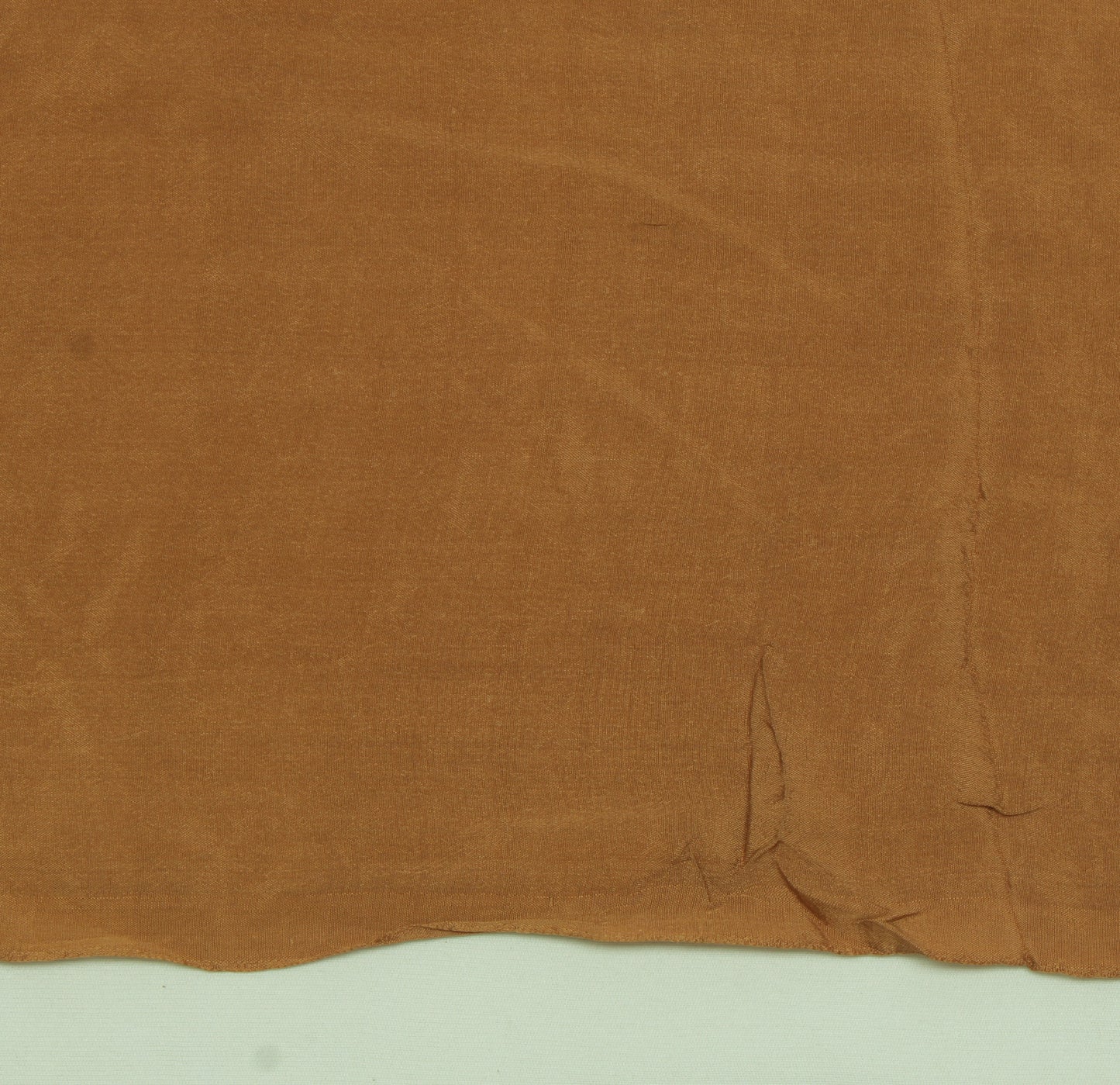 Sushila Vintage Brown Sari Remnant Scrap Pure Crepe Embroidered Craft Fabric