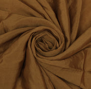 Sushila Vintage Brown Sari Remnant Scrap Pure Crepe Embroidered Craft Fabric