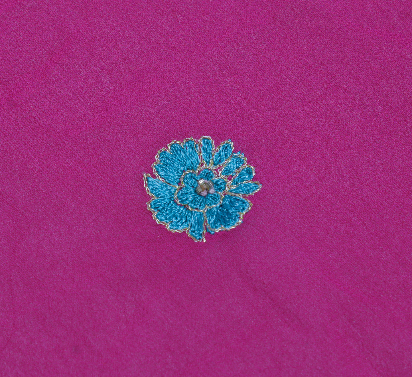 Sushila Vintage Purple Sari Remnant Scrap  Georgette Embroidered Craft Fabric