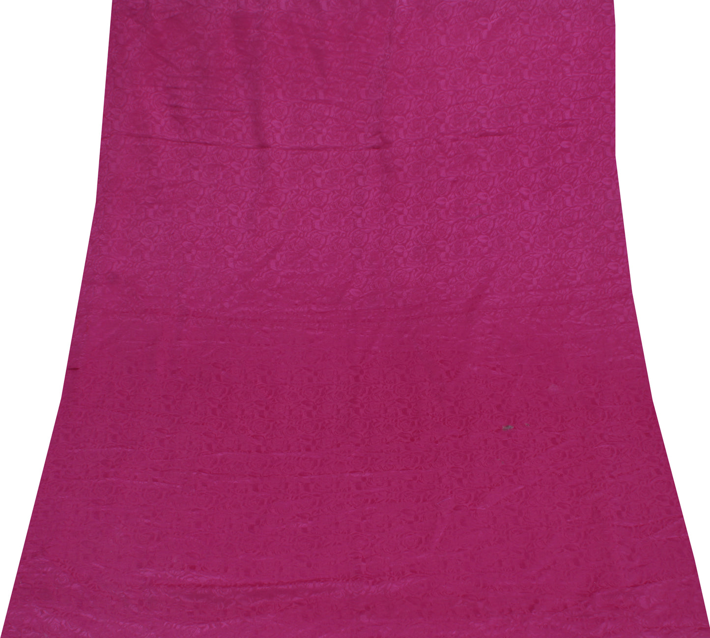 Sushila Vintage Purple Sari Remnant Scrap Blend Georgette Woven Craft Fabric