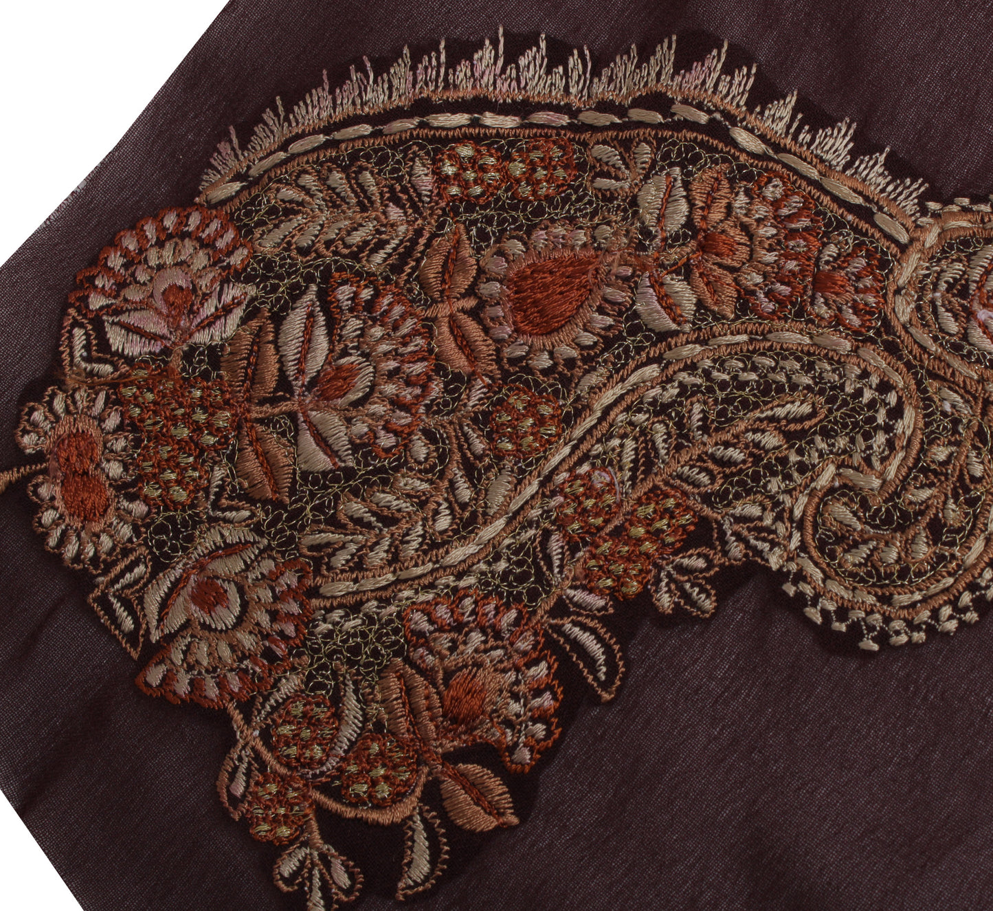 Sushila Vintage Sari Remnant Scrap Blend Georgette Silk Embroidered Craft Fabric
