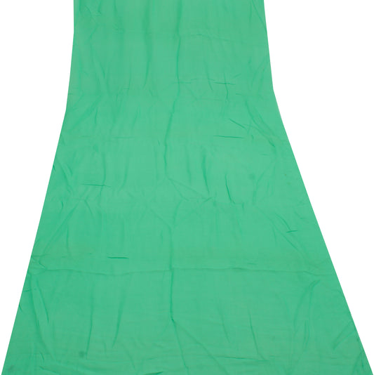 Sushila Vintage Green Indian Sari Remnant Scrap Pure Georgette Silk Craft Fabric