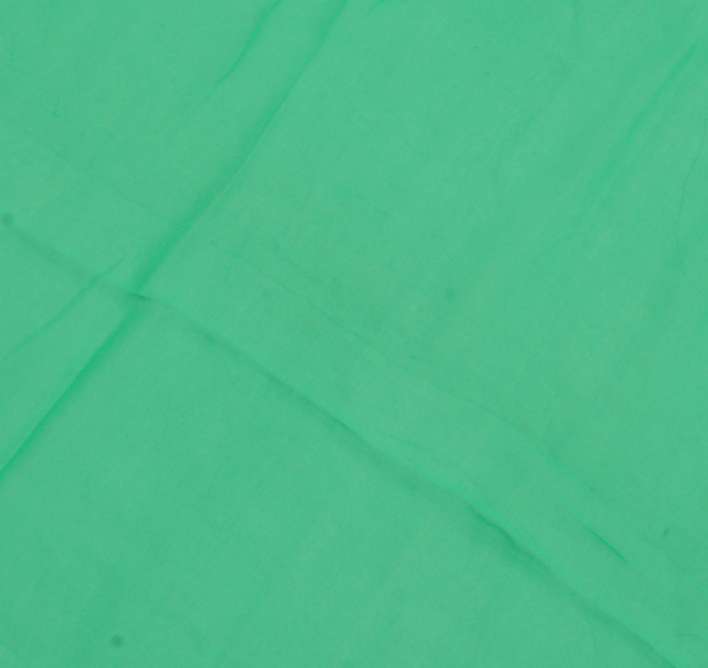 Sushila Vintage Green Indian Sari Remnant Scrap Pure Georgette Silk Craft Fabric
