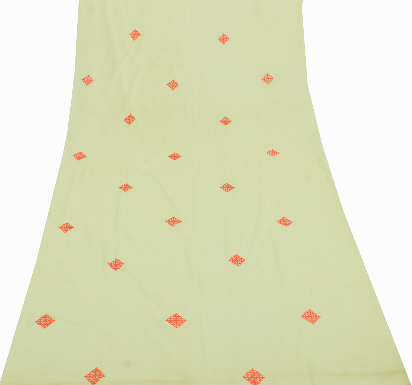 Sushila Vintage Yellow Sari Remnant Scrap Blend Georgette Silk Craft Fabric
