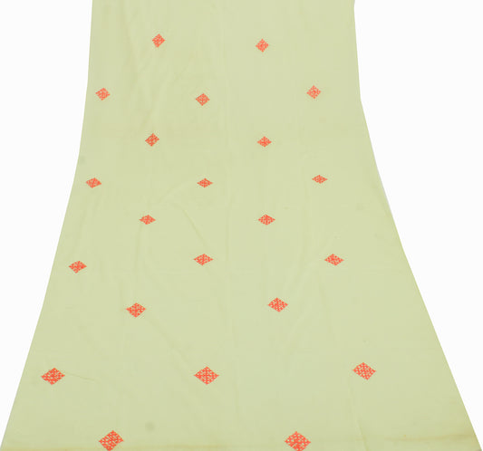 Sushila Vintage Yellow Sari Remnant Scrap Blend Georgette Silk Craft Fabric
